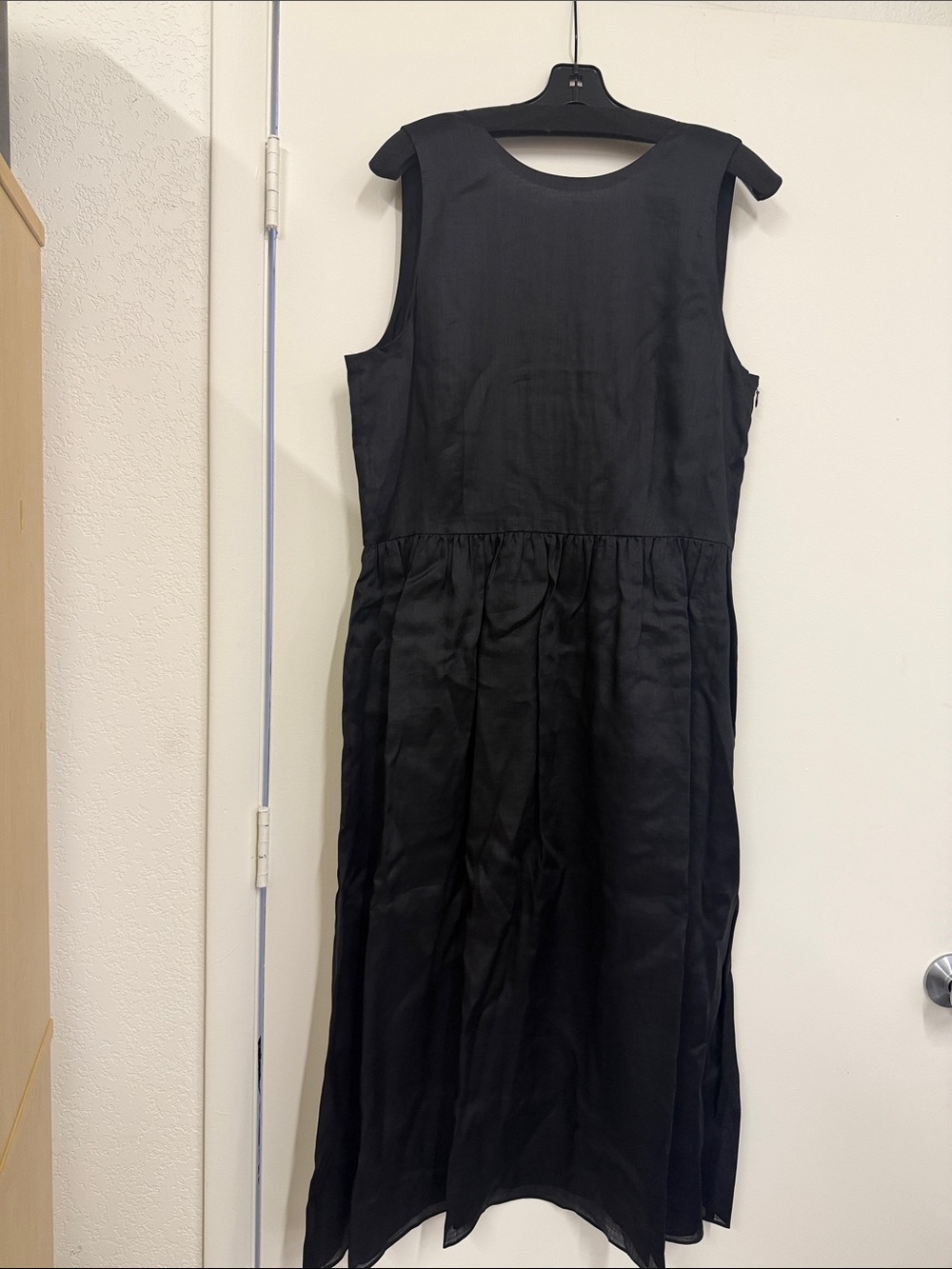 Lafayette 148 New York Black Sleeveless Gathered-Waist Midi Dress